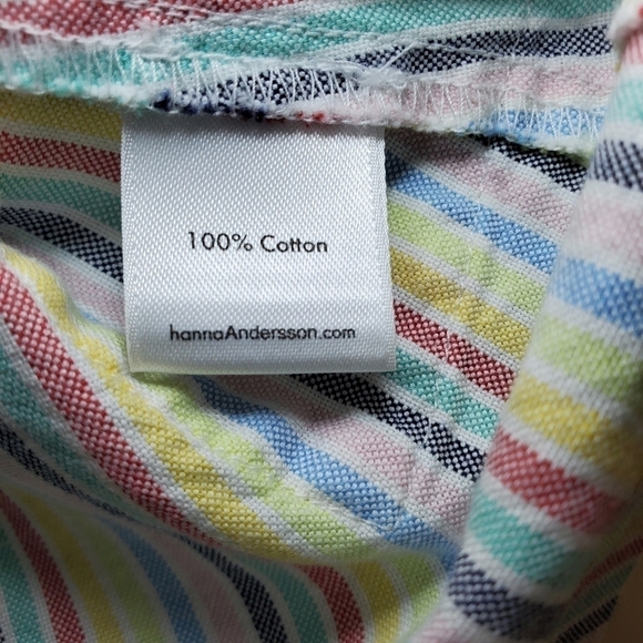 Hanna Andersson Sz 5 Dress Sundress Trapeze Swing Sleeveless Pockets Rainbow - Picture 8 of 9